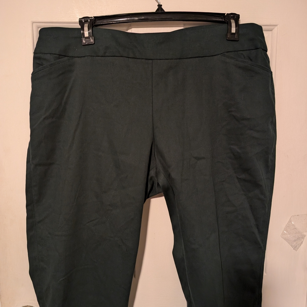 Croft & Barrow Dark Green Straight Leg Pants Size 18 Regular